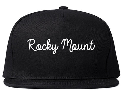 Rocky Mount Virginia VA Script Mens Snapback Hat Black