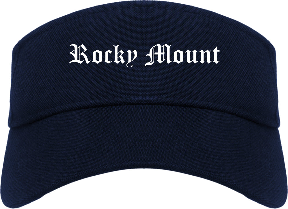 Rocky Mount Virginia VA Old English Mens Visor Cap Hat Navy Blue