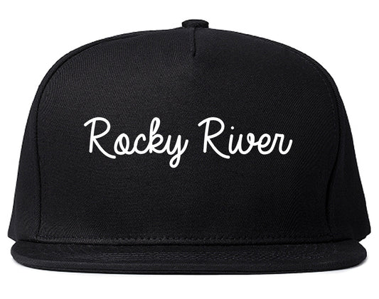 Rocky River Ohio OH Script Mens Snapback Hat Black