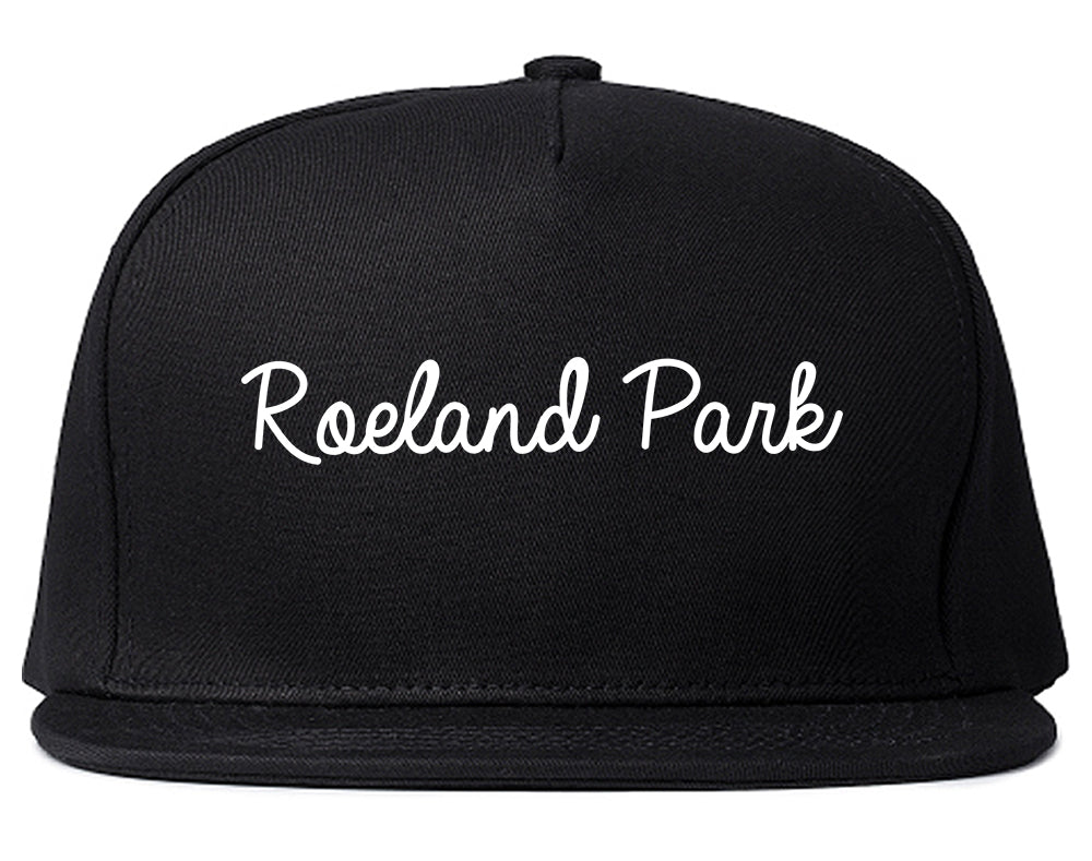 Roeland Park Kansas KS Script Mens Snapback Hat Black