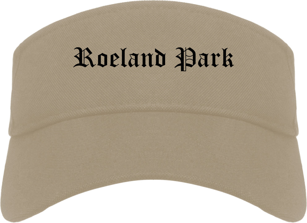 Roeland Park Kansas KS Old English Mens Visor Cap Hat Khaki