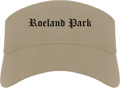 Roeland Park Kansas KS Old English Mens Visor Cap Hat Khaki