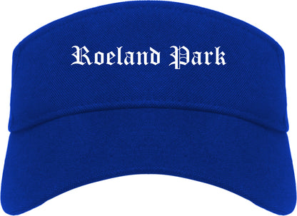 Roeland Park Kansas KS Old English Mens Visor Cap Hat Royal Blue