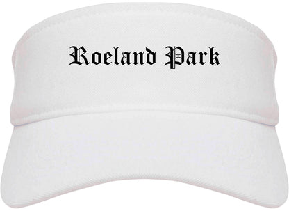 Roeland Park Kansas KS Old English Mens Visor Cap Hat White