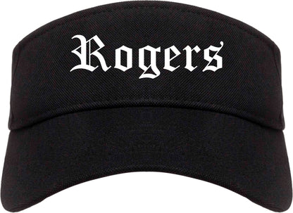 Rogers Arkansas AR Old English Mens Visor Cap Hat Black