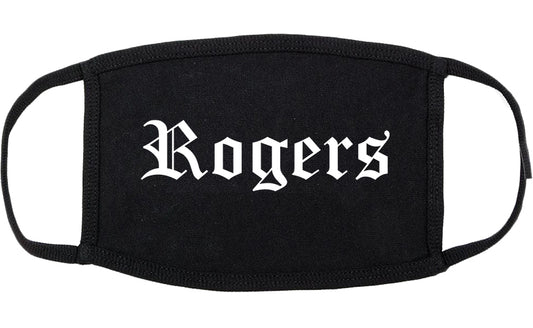 Rogers Minnesota MN Old English Cotton Face Mask Black