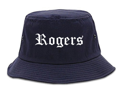 Rogers Minnesota MN Old English Mens Bucket Hat Navy Blue