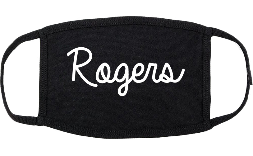Rogers Minnesota MN Script Cotton Face Mask Black
