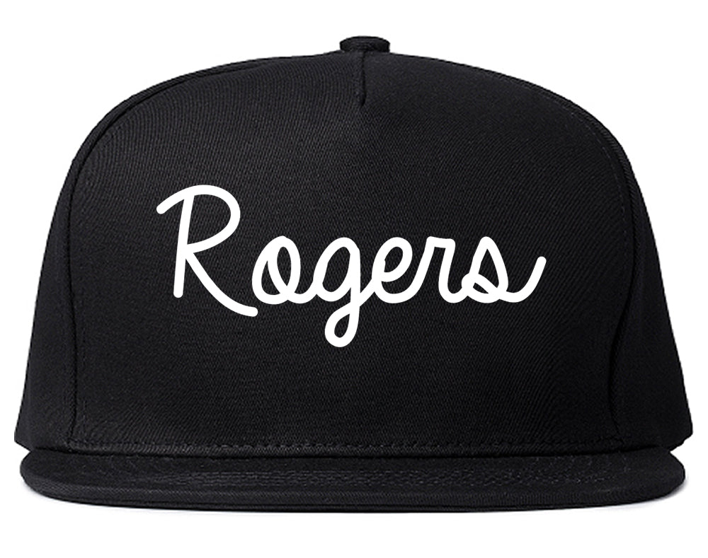 Rogers Minnesota MN Script Mens Snapback Hat Black