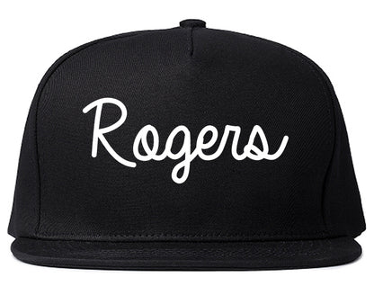 Rogers Minnesota MN Script Mens Snapback Hat Black