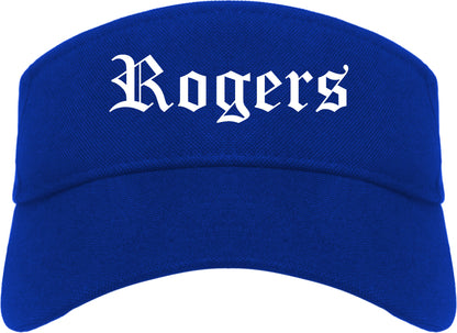 Rogers Minnesota MN Old English Mens Visor Cap Hat Royal Blue