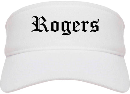 Rogers Minnesota MN Old English Mens Visor Cap Hat White