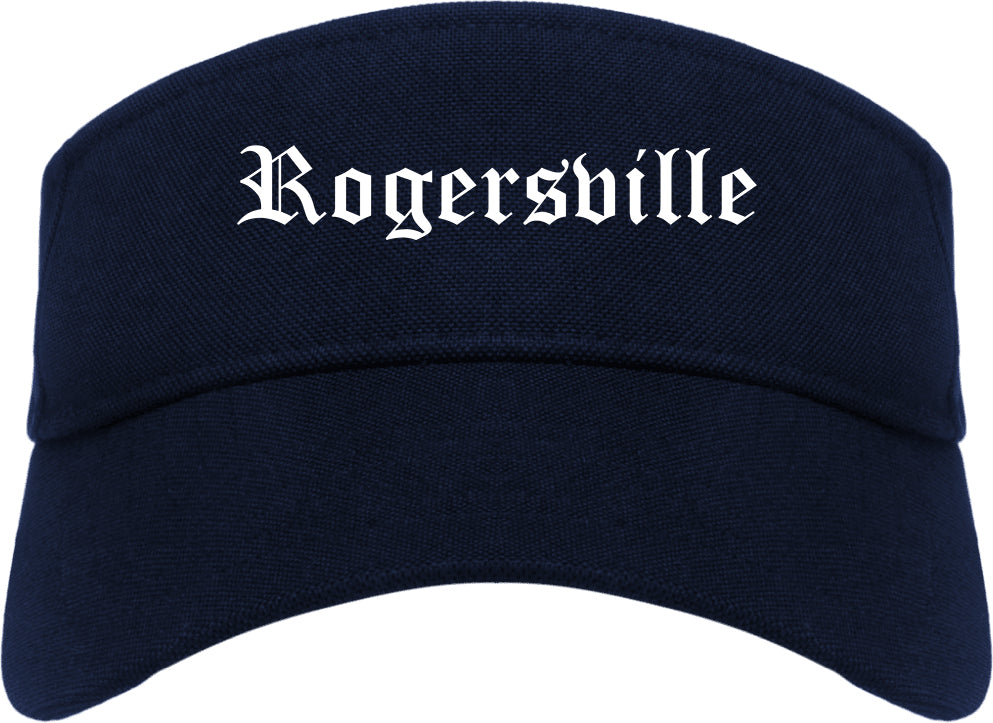 Rogersville Tennessee TN Old English Mens Visor Cap Hat Navy Blue