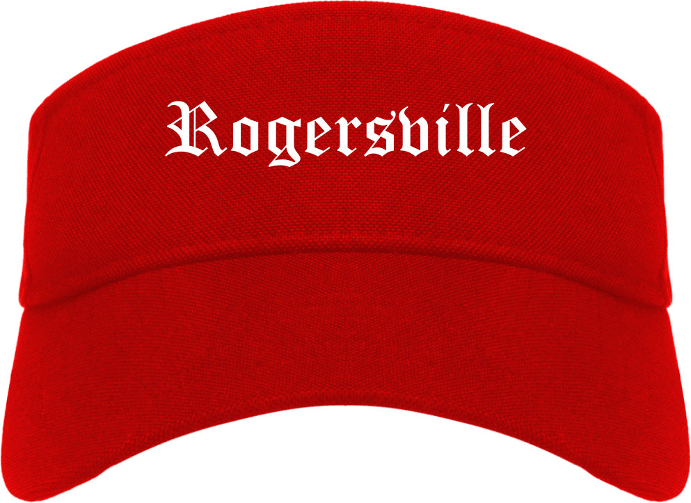 Rogersville Tennessee TN Old English Mens Visor Cap Hat Red