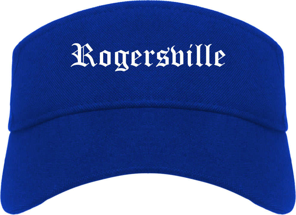 Rogersville Tennessee TN Old English Mens Visor Cap Hat Royal Blue