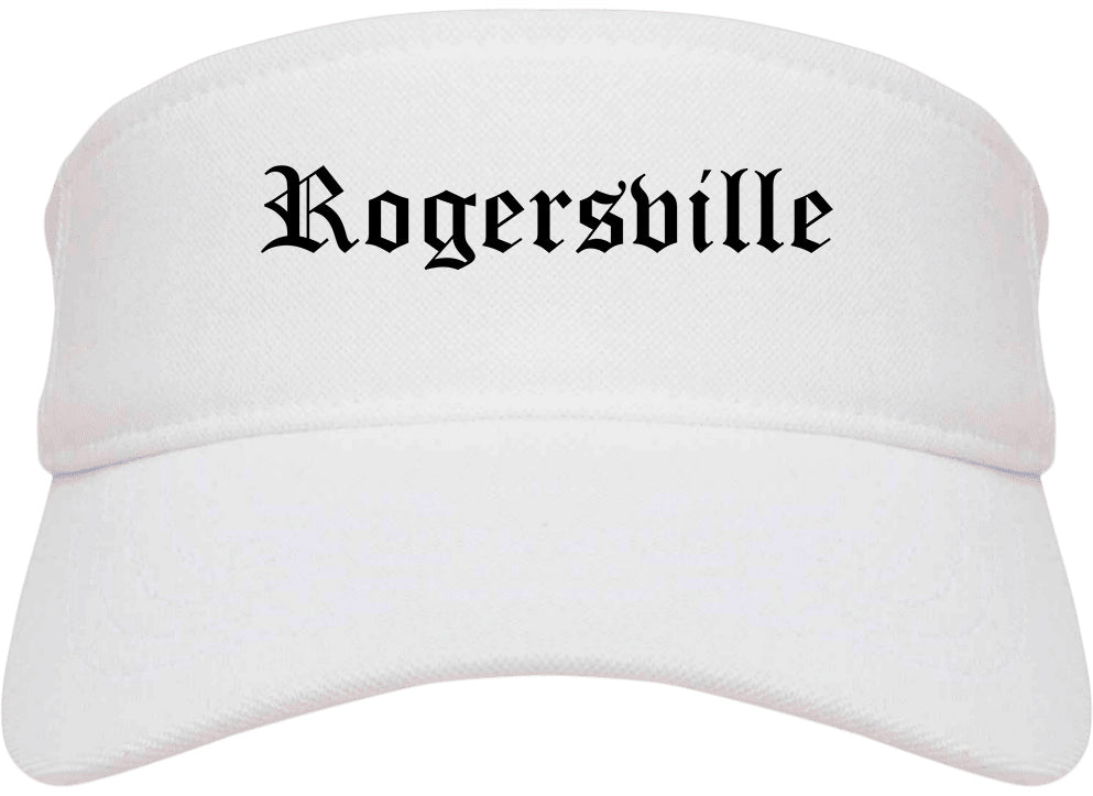 Rogersville Tennessee TN Old English Mens Visor Cap Hat White