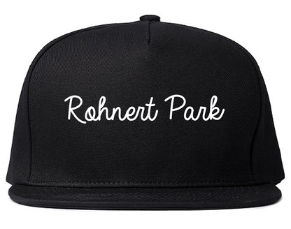 Rohnert Park California CA Script Mens Snapback Hat Black