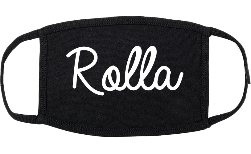 Rolla Missouri MO Script Cotton Face Mask Black