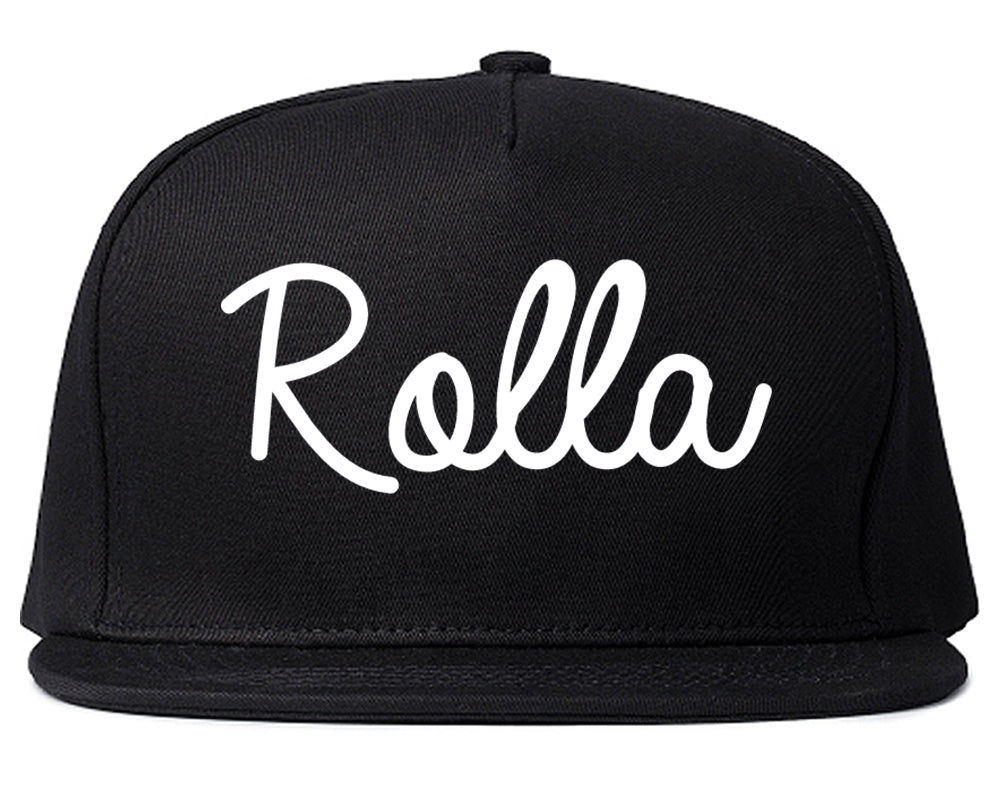 Rolla Missouri MO Script Mens Snapback Hat Black