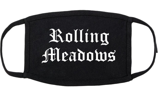 Rolling Meadows Illinois IL Old English Cotton Face Mask Black