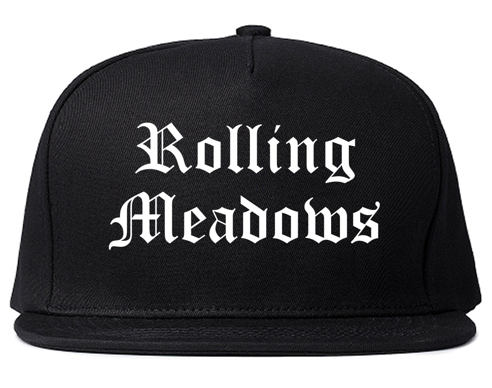 Rolling Meadows Illinois IL Old English Mens Snapback Hat Black