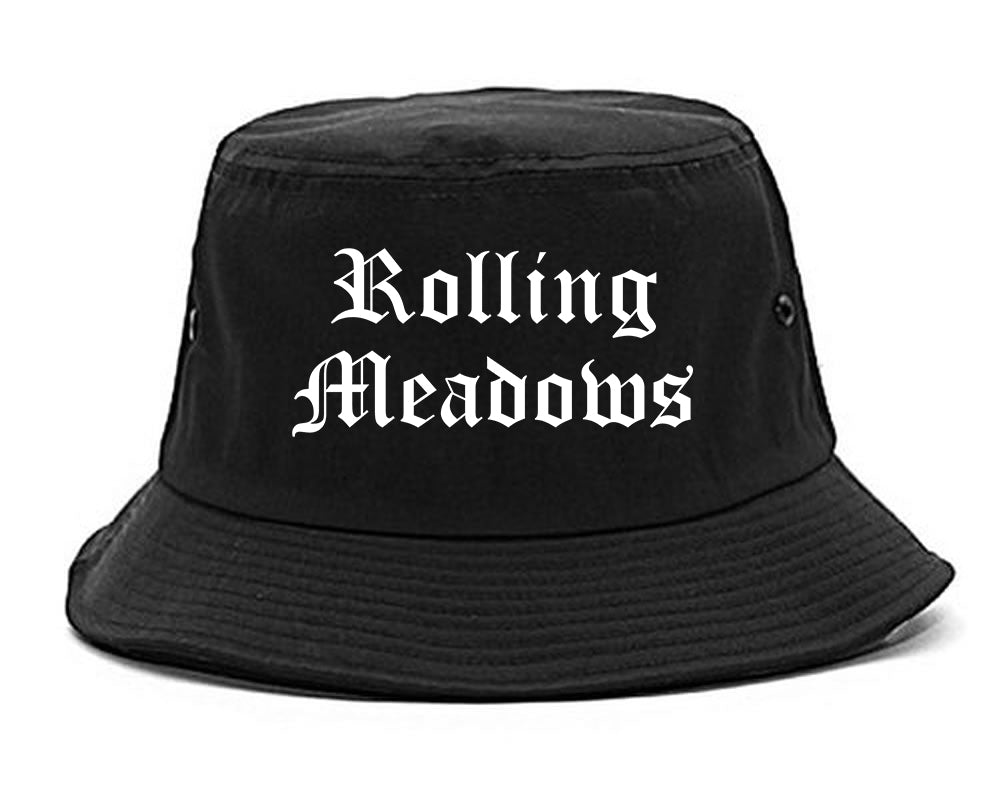 Rolling Meadows Illinois IL Old English Mens Bucket Hat Black