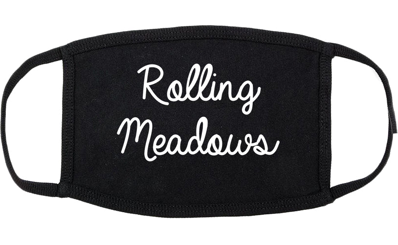 Rolling Meadows Illinois IL Script Cotton Face Mask Black