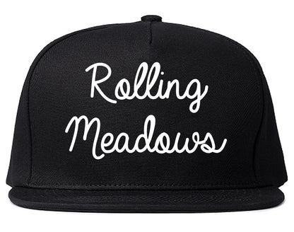 Rolling Meadows Illinois IL Script Mens Snapback Hat Black
