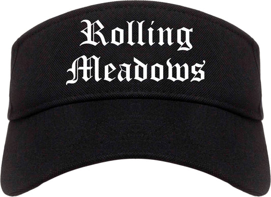 Rolling Meadows Illinois IL Old English Mens Visor Cap Hat Black