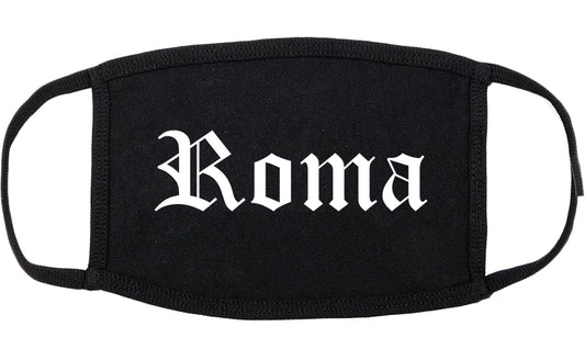 Roma Texas TX Old English Cotton Face Mask Black