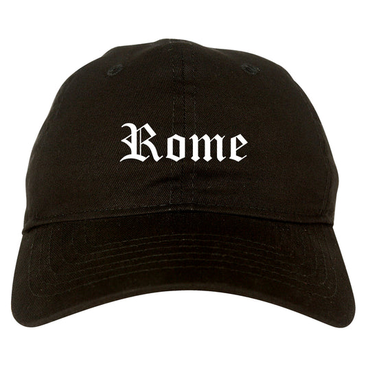 Rome Georgia GA Old English Mens Dad Hat Baseball Cap Black