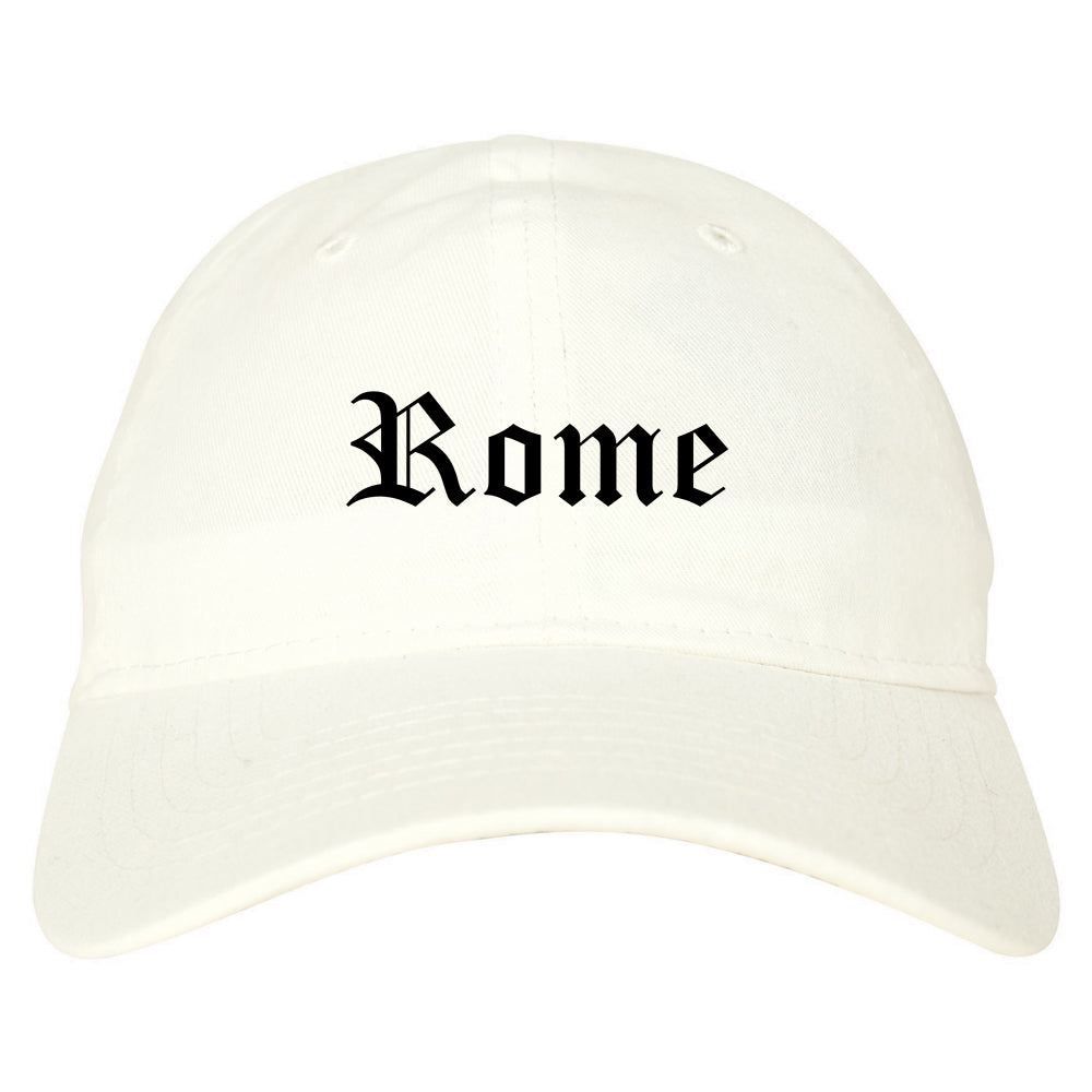 Rome Georgia GA Old English Mens Dad Hat Baseball Cap White