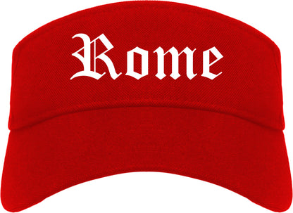 Rome Georgia GA Old English Mens Visor Cap Hat Red