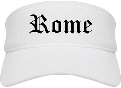 Rome Georgia GA Old English Mens Visor Cap Hat White