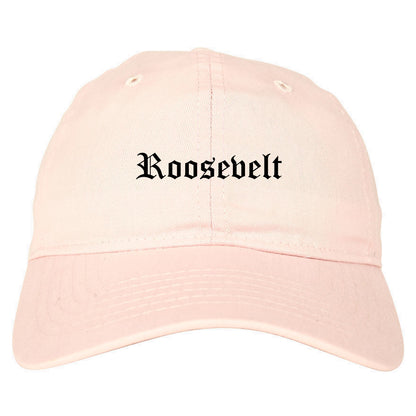 Roosevelt Utah UT Old English Mens Dad Hat Baseball Cap Pink