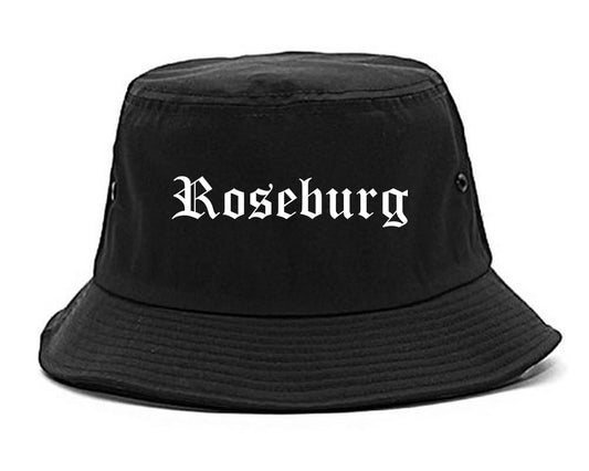Roseburg Oregon OR Old English Mens Bucket Hat Black
