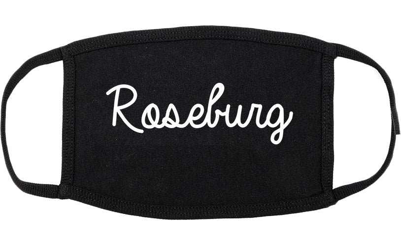 Roseburg Oregon OR Script Cotton Face Mask Black