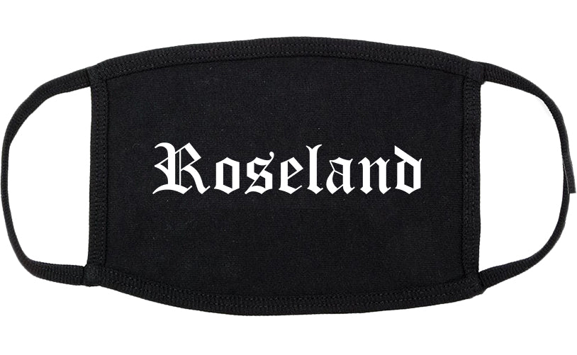 Roseland New Jersey NJ Old English Cotton Face Mask Black