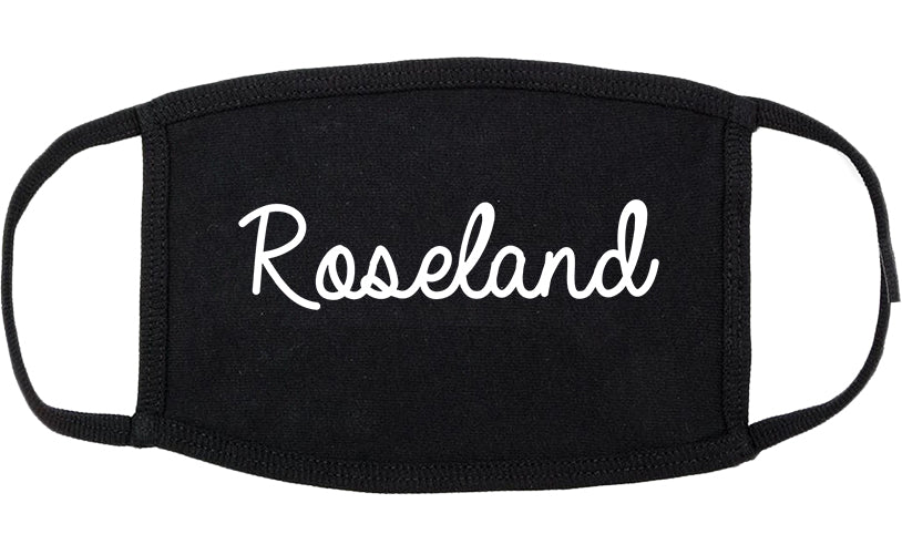 Roseland New Jersey NJ Script Cotton Face Mask Black
