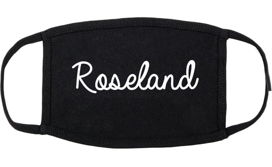 Roseland New Jersey NJ Script Cotton Face Mask Black
