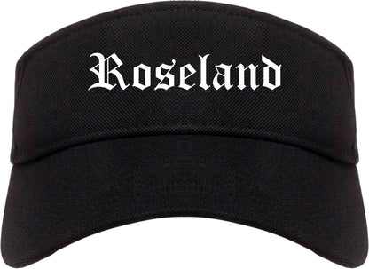 Roseland New Jersey NJ Old English Mens Visor Cap Hat Black