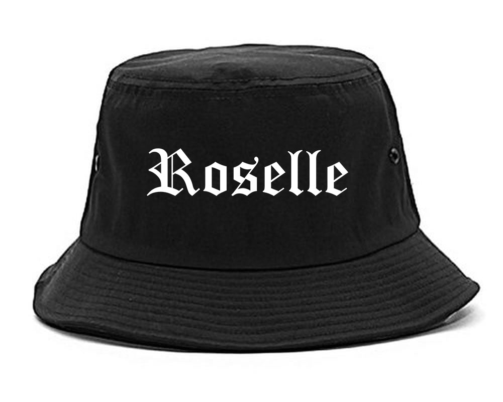 Roselle Illinois IL Old English Mens Bucket Hat Black