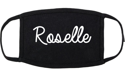 Roselle Illinois IL Script Cotton Face Mask Black