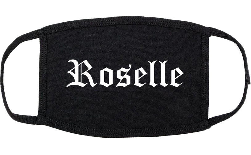 Roselle New Jersey NJ Old English Cotton Face Mask Black