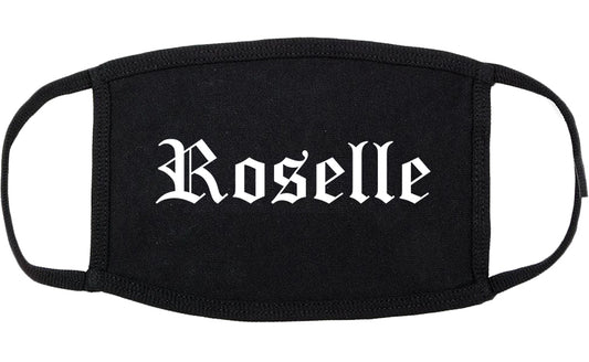 Roselle New Jersey NJ Old English Cotton Face Mask Black