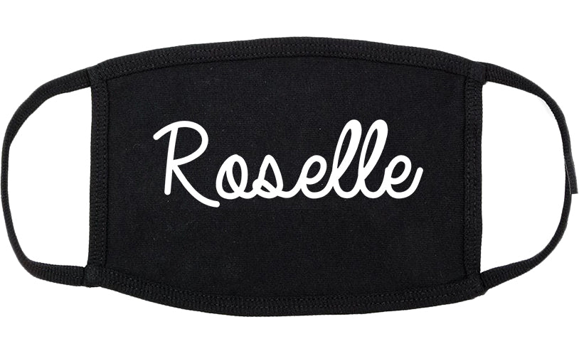 Roselle New Jersey NJ Script Cotton Face Mask Black