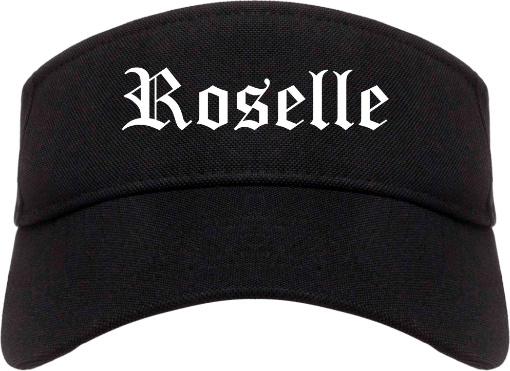 Roselle New Jersey NJ Old English Mens Visor Cap Hat Black