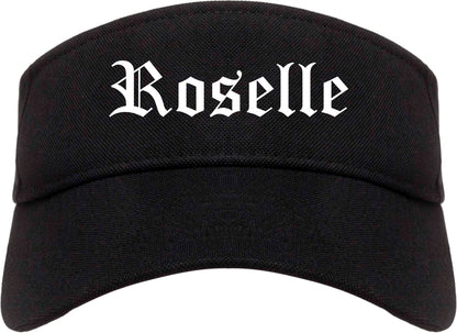 Roselle New Jersey NJ Old English Mens Visor Cap Hat Black