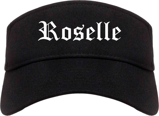 Roselle New Jersey NJ Old English Mens Visor Cap Hat Black