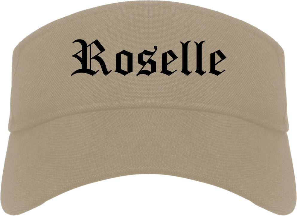 Roselle New Jersey NJ Old English Mens Visor Cap Hat Khaki